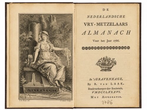 De Nederlandsche Vry-Metzelaars Almanach. Année 1786, puis 1799 à 1841, soit 44 volumes