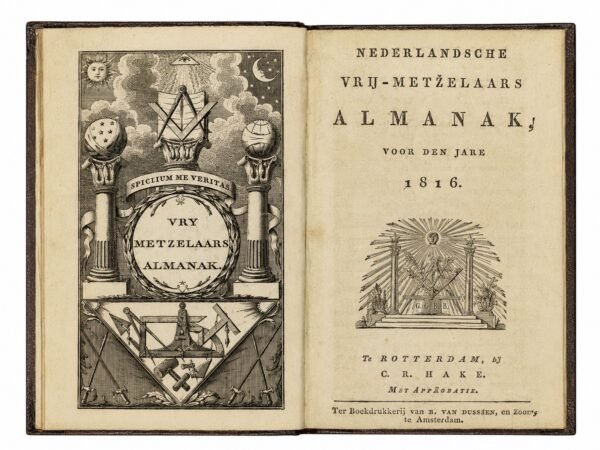 De Nederlandsche Vry-Metzelaars Almanach. Année 1786, puis 1799 à 1841, soit 44 volumes