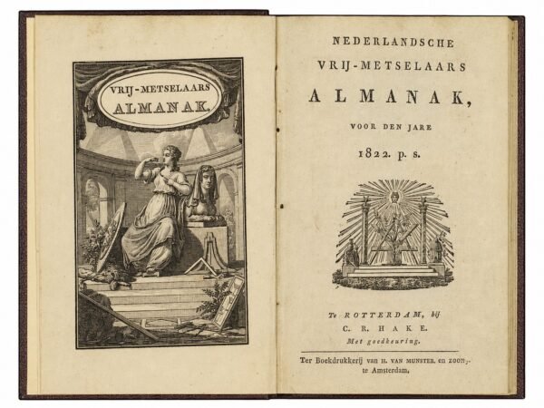 De Nederlandsche Vry-Metzelaars Almanach. Année 1786, puis 1799 à 1841, soit 44 volumes