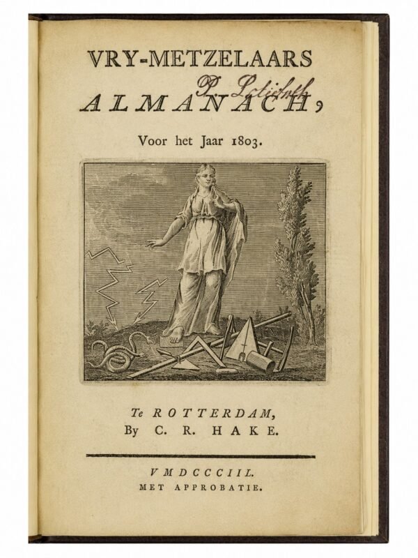 De Nederlandsche Vry-Metzelaars Almanach. Année 1786, puis 1799 à 1841, soit 44 volumes