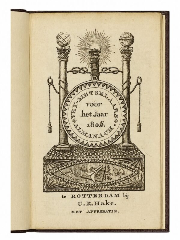 De Nederlandsche Vry-Metzelaars Almanach. Année 1786, puis 1799 à 1841, soit 44 volumes