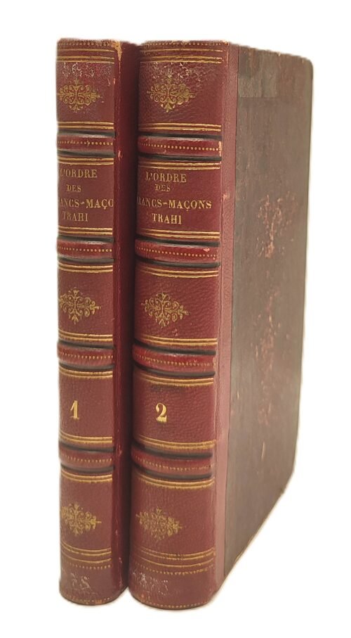 Vol. I : L'Ordre des Francs-Maçons trahi, et le secret des Mopses révélé. Avec à la suite Chansons de la très-vénérable confrairie des Francs-Maçons, précédées de quelques pièces de poésie  Vol. II : Les Francs-Maçons écrasés, suite du livre intitulé l’ordre des Francs-Maçons trahi