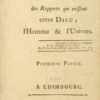Tableau Naturel des rapports qui existent entre Dieu, l'Homme et l'Univers
